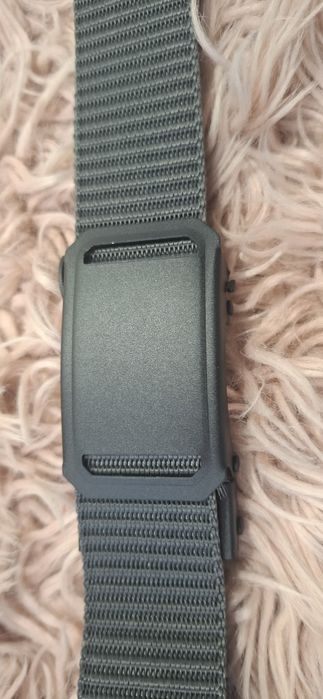 Szary pasek czarna klamra casual 120cm