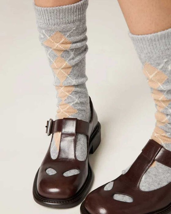 Шкарпетки Miu Miu Wool And Cashmere Socks Slate Gray