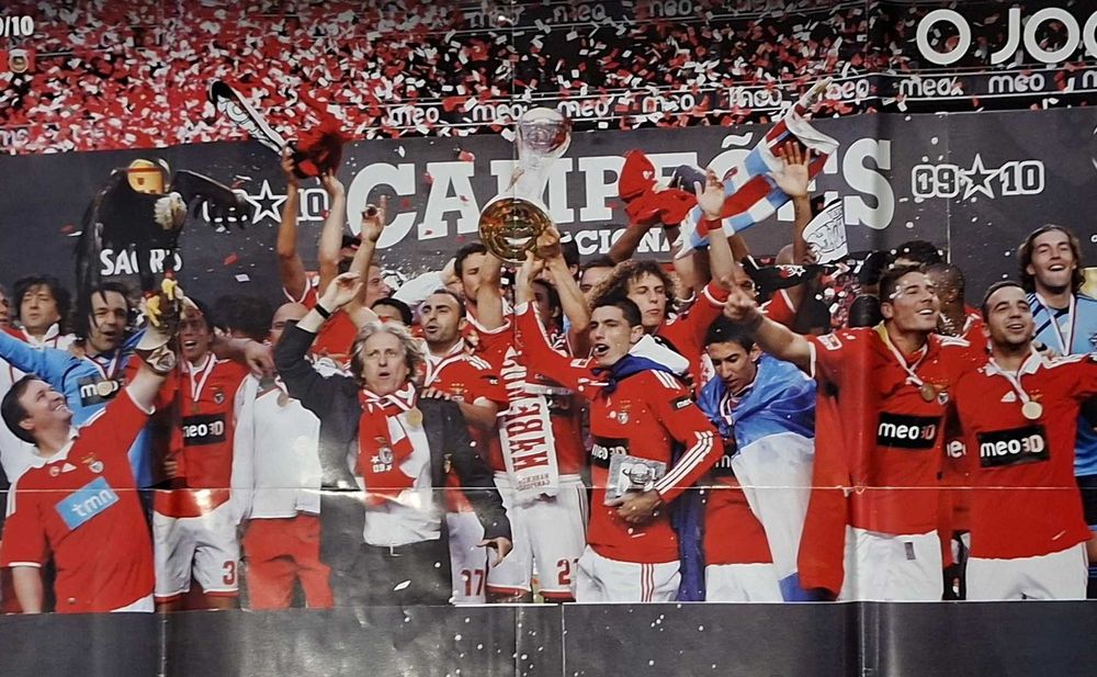 Poster SLB Benfica, vintage, da época de Campeão Nacional 2009/2010