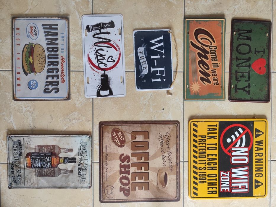 8 placas de metal decorativa parede (desde 5€)