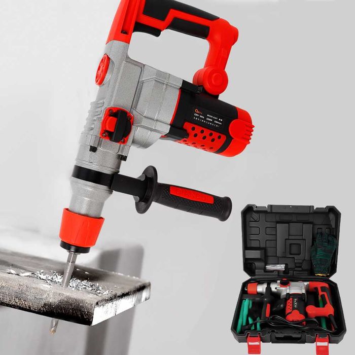 F1184 2 in 1 Martelo brocador demolidor 2200w com acessórios mala