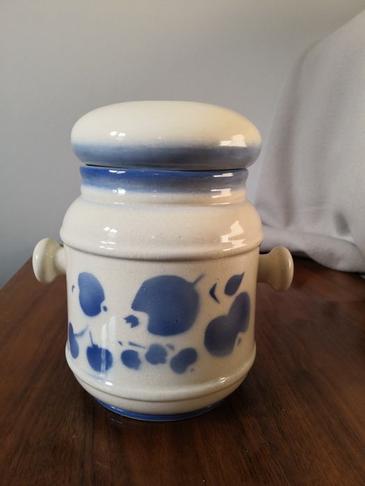 Pojemnik z pokrywką, błękitne jabłka