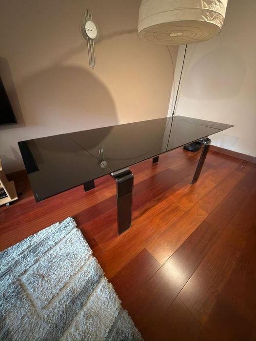 Mesa de vidro temperado extensível 160 cm - extensível 240 cm