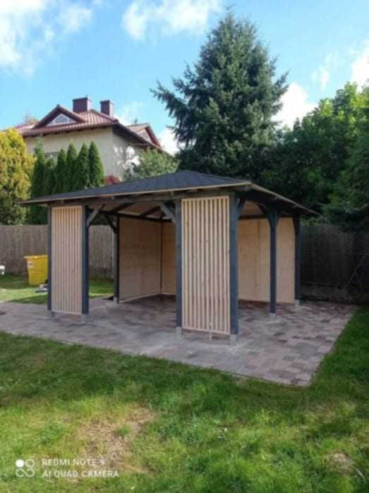 Altana ogrodowa drewniana ozdobna  NOWY DESING 4 M NA 4 M -SEZON 2026
