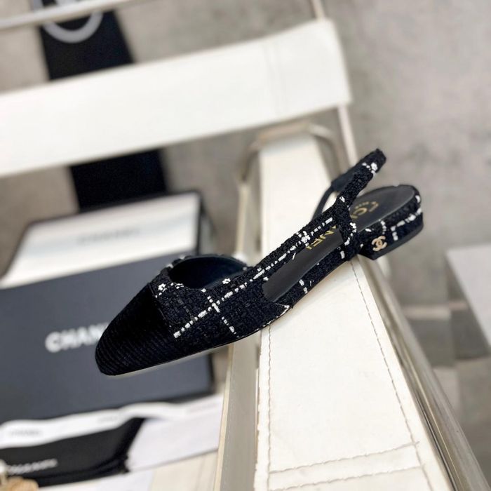 Czółenka Chanel Slingback Tweed