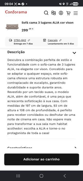 Sofá-cama amarelo