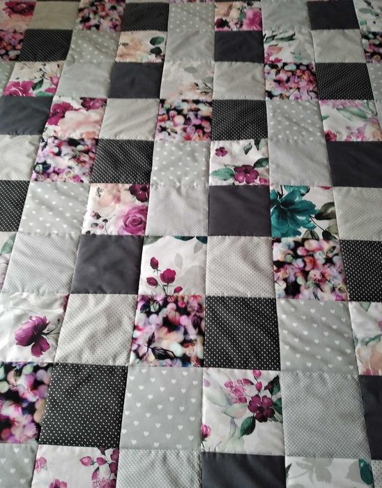 Narzuta patchwork 150/205 "Malowane kwiaty"