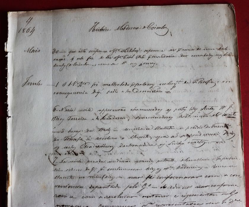 Coimbra 1864 a 65 e 66 notas sobre história da cidade manuscrito (Reserva NBA)
