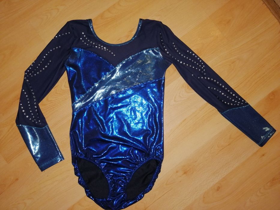 błyszczący strój gimnastyczny body gimnastyka artystyczna balet128-140