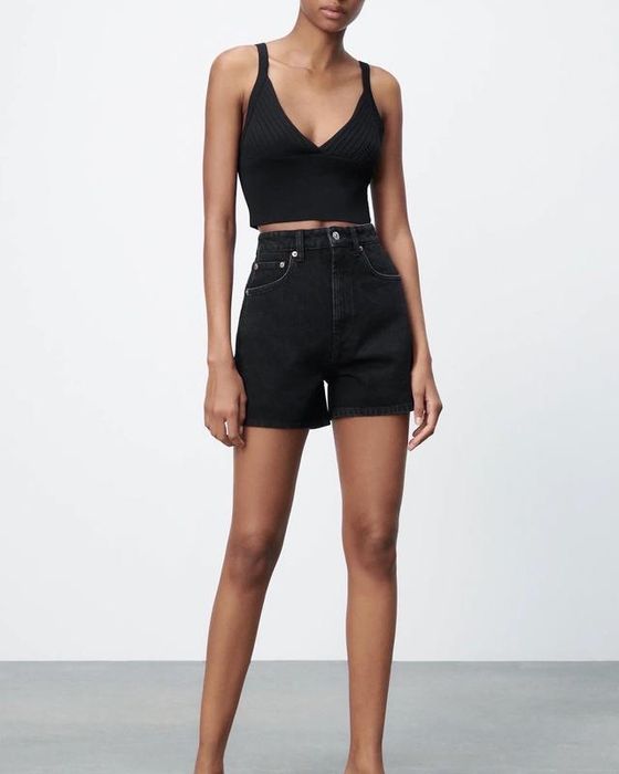 Шорти mom zara 32 хs s чорні