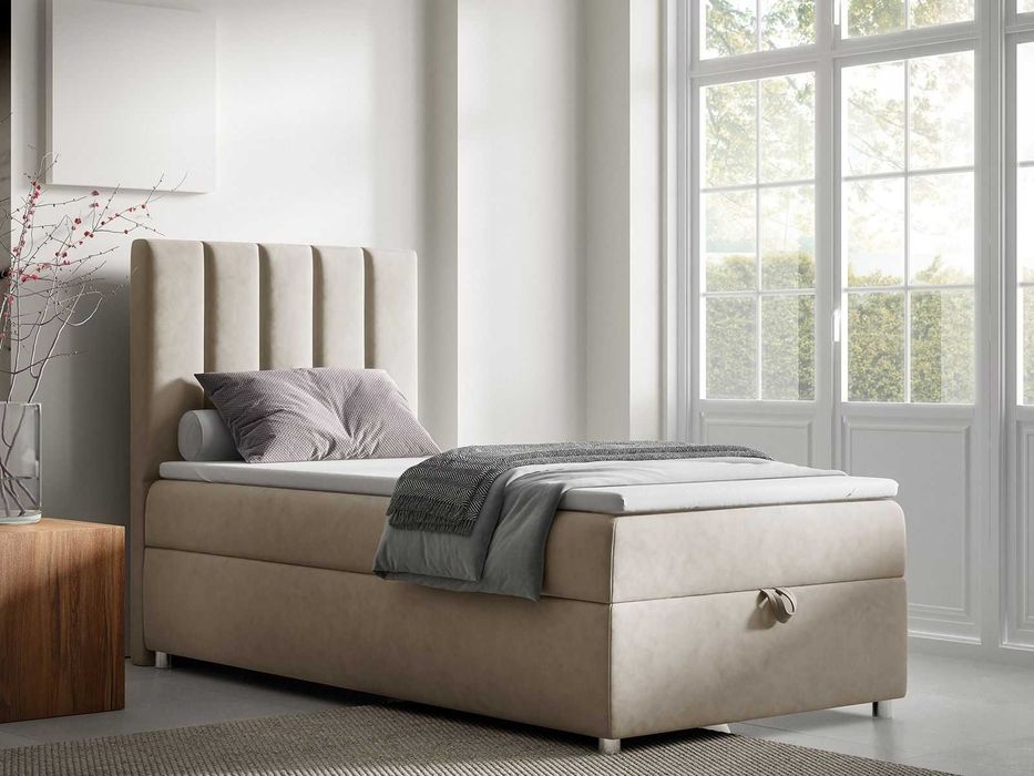 Łóżko KONTYNENTALNE SINGIEL z pojemnikiem 70x200 80x200 90x200 100x200