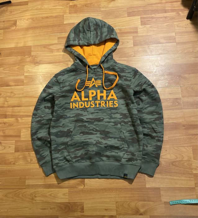 (S) ALPHA INDUSTIES Худи камуфляжное милитари хаки кофта толстовка tnf