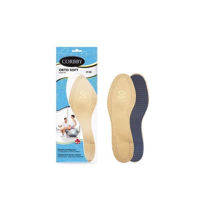 R.45 - Skórzane wkładki do butów na płaskostopie Corbby