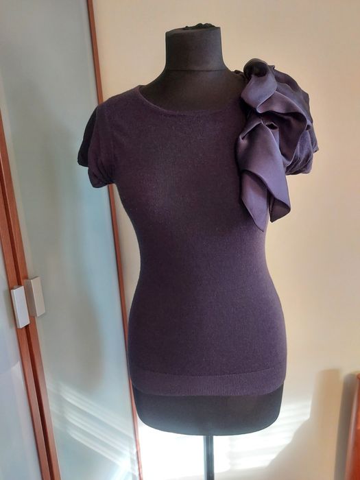 Mango MNG Suit bluzka z fantazyjną falbaną S