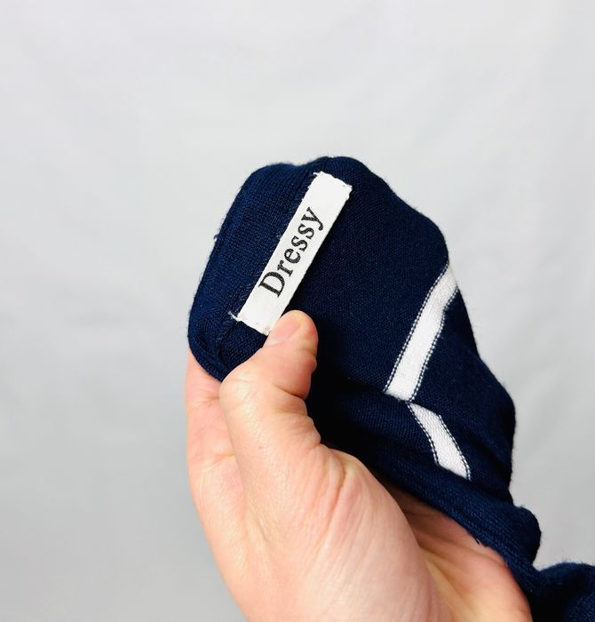 Granatowa sukienka maxi w białe paski S 36