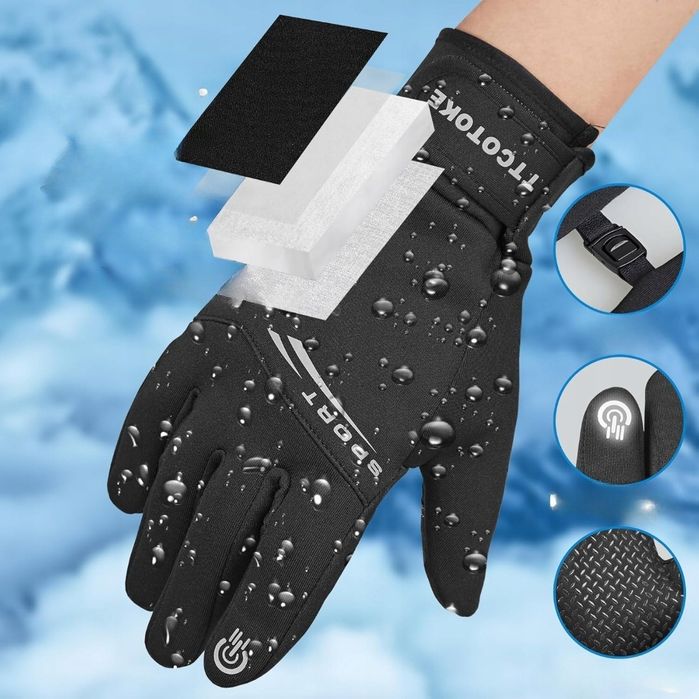 TTCOTOKE Rękawiczki Termiczne Unisex – Wodoodporne, Dotykowe, Antypośl