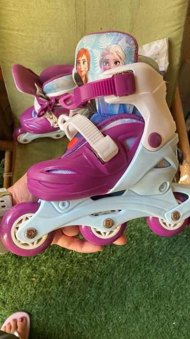 Patins em Linha Frozen + Kit Proteção 26-30