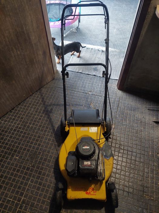 Máquina de cortar relva com tração