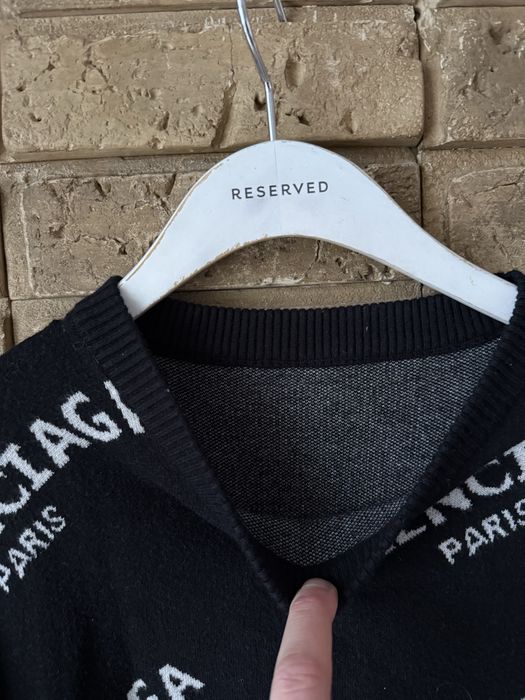 Balenciaga Monogram Czarny Welniany Sweter