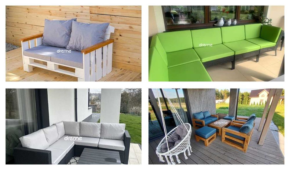 Poduchy ogrodowe na wymiar materace siedziska producent dreme