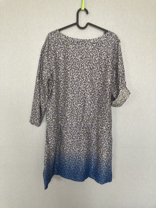 Tunika niebieska w kwiaty, rękaw ¾, Tchibo, rozm 38