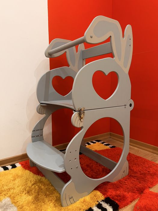 Вежа трансформер Марії Монтессорі 3в1 стіл стілець крейдова дошка