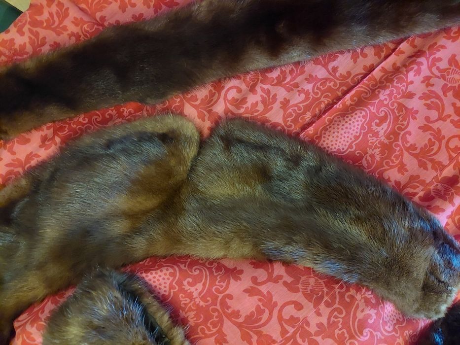 Estola, golas e punhos em vison