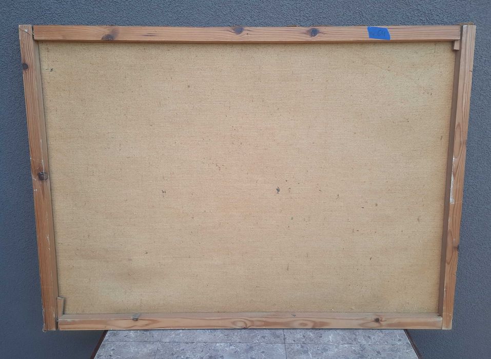 64 Pejzaż ławka w parku duży obraz sygnowany