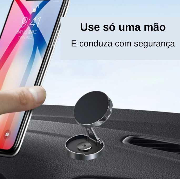 Suporte de telemóvel 360º para carro universal prata NOVO ENVIO GRÁTIS