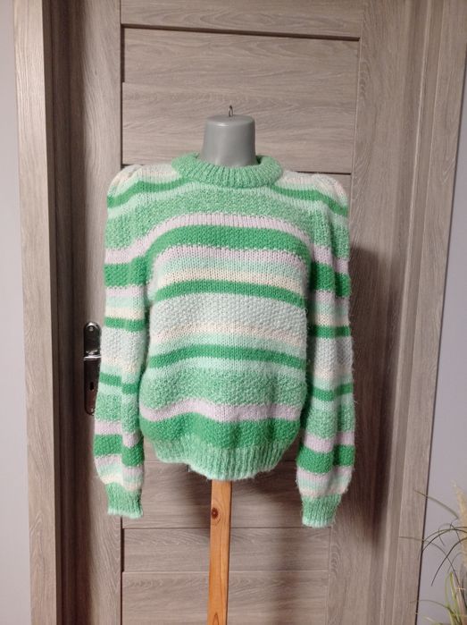 Sweter zielony w paski Vero moda