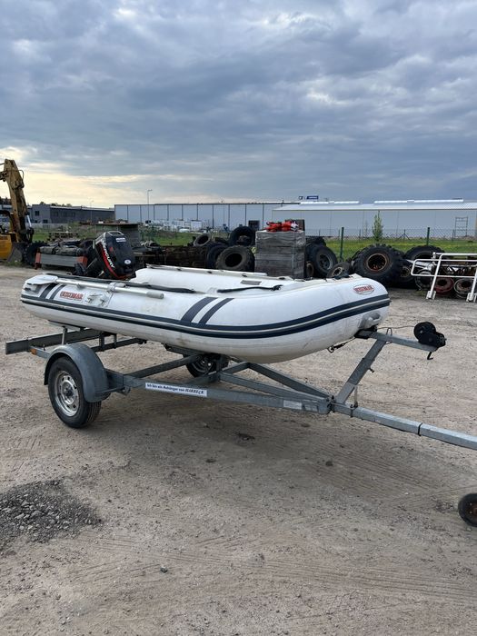 RIB Suzumar z silnikiem Mercury 8HP + przyczepka – gotowy do pływania