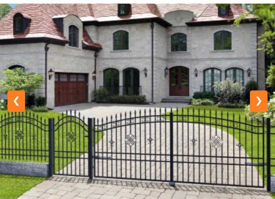 Brama dwuskrzydlowa 4m 1,5h kuta malowana proszkowo