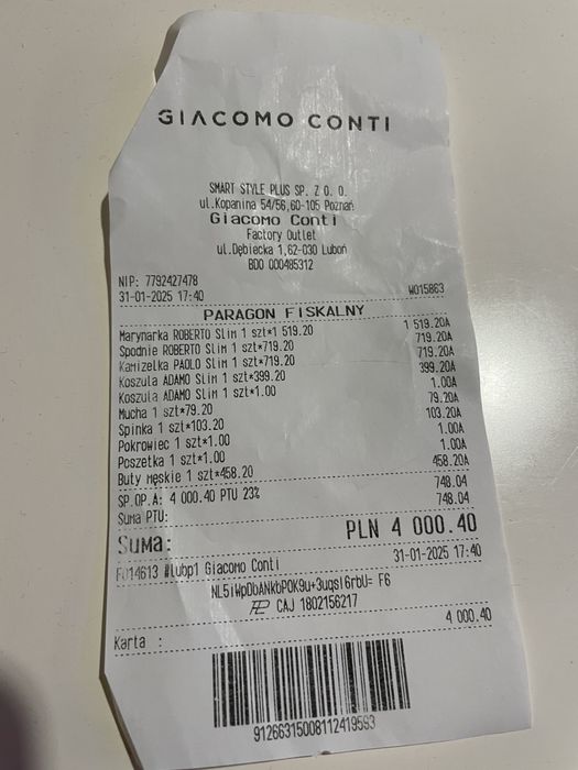 Piękny Granitur ślubny Giacomo Conti, komplet z dodatkami!