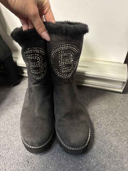 Baldinini botki swarovski kozaki futerko plato koturn sniegowce