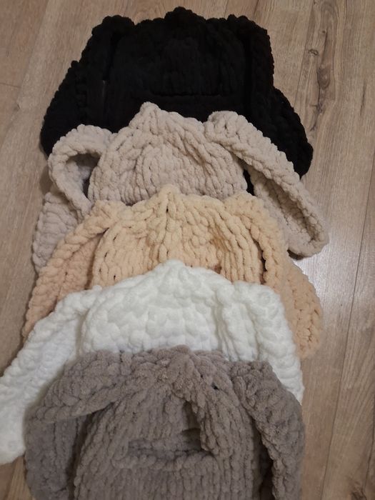 Балаклави з вушками,снуди, мітенки із alize puffy