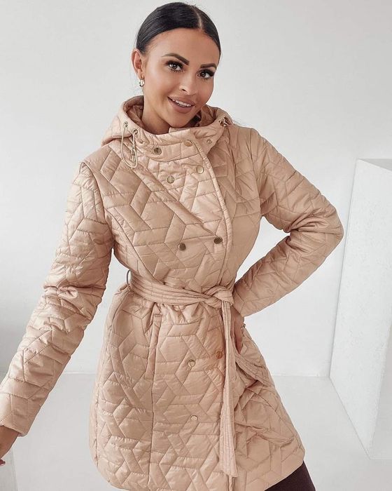 Płaszcz damski Olavoga COMFY BEAUTY S beż pikowany