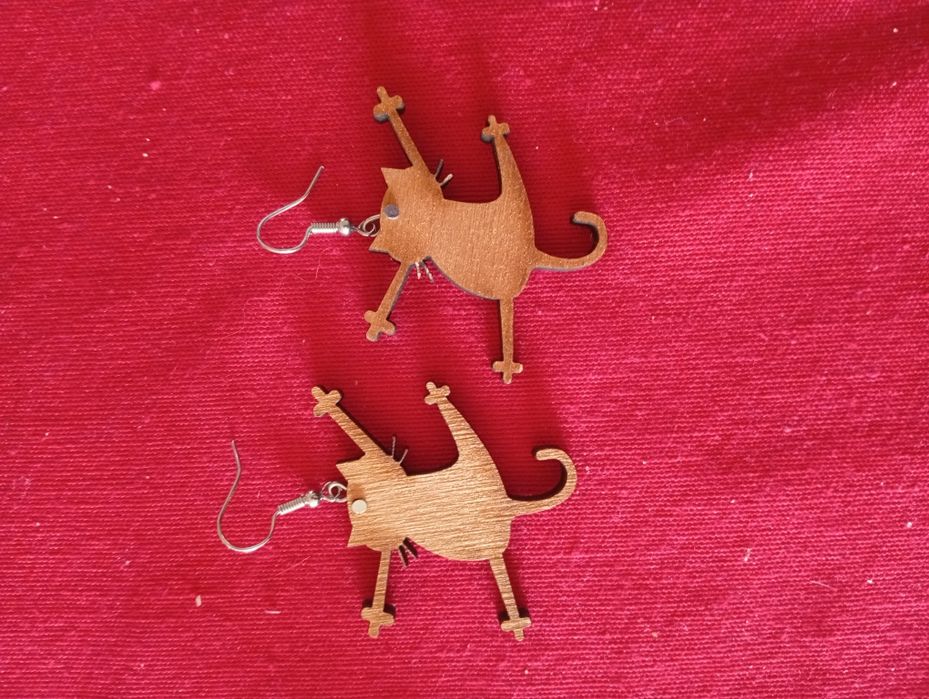 Nowe kolczyki wiszace kotki