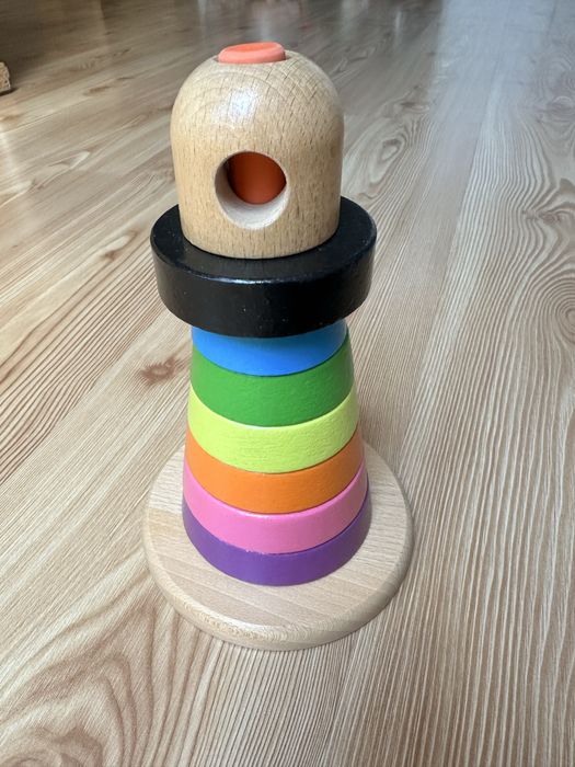 Klocki drewniane, wieża Ikea