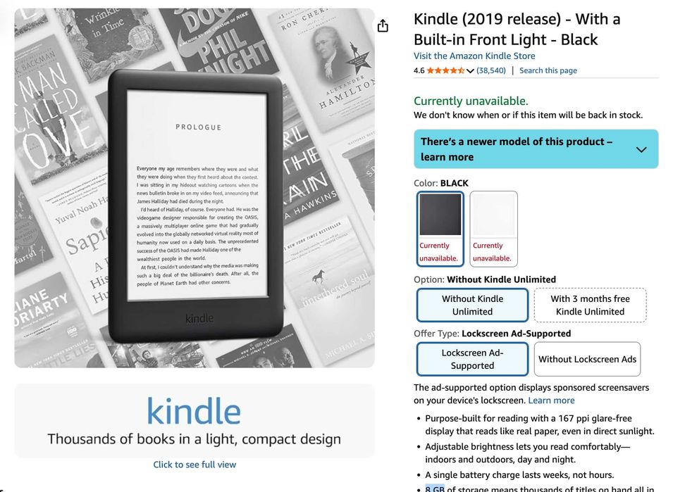 Електронна книга Amazon Kindle 10th Gen (2019 release) Black