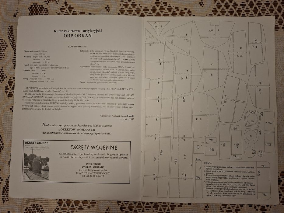 Model papierowy kartonowy ORP ORKAN  1:100 stan  bdb