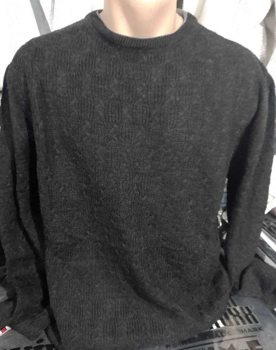Мужской свитер с вязанным рисунком 46,50,52,56,58 ,60, 60/62  рр.