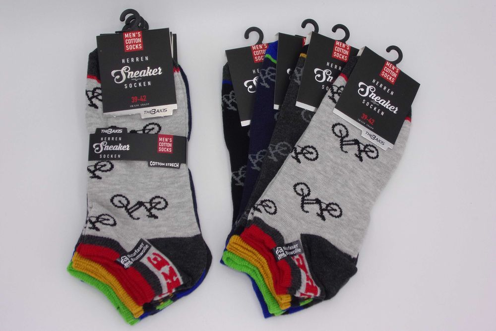 4x Stopki, skarpetki bawełniane, rozmiar 39/42. Rowery.