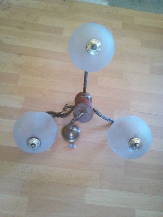 2 Candeeiros antigos de teto c/ 3 lâmpadas