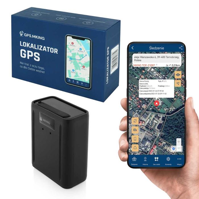 Lokalizator 60 dni FVAT 23% GPS ALARM PODSŁUCH magnes 5000mAh MK20C