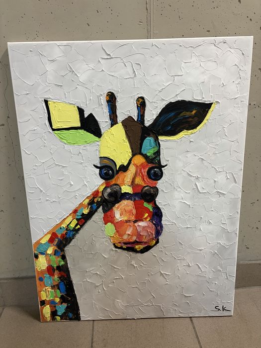 Obraz Kolorowa żyrafa -rozmiar 60 na 80 cm