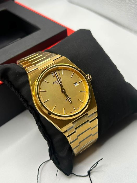 Tissot PRX 40 mm Gold Quartz zegarek swiss quartz