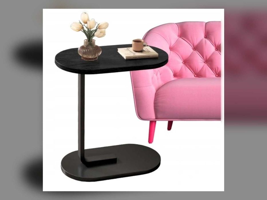 Stolik kawowy boczny nocny Loft czarny 59,5 cm