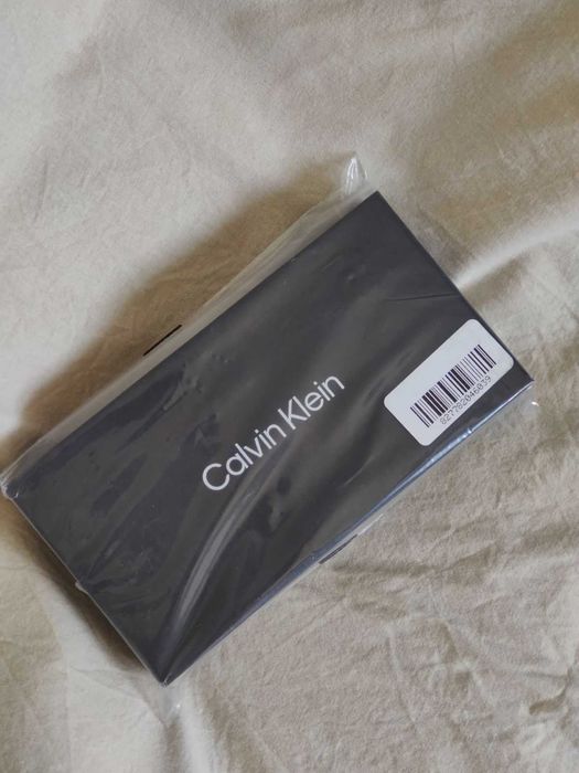 Набір чоловічий гаманець портмоне Calvin Klein + AirPods кейс шкіра