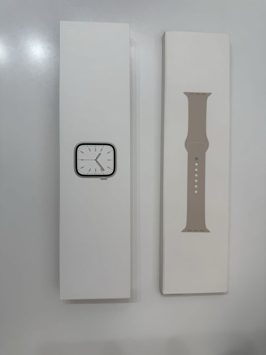 Apple Watch Series 7 45 mm GPS + Cellular – Starlight – komplet