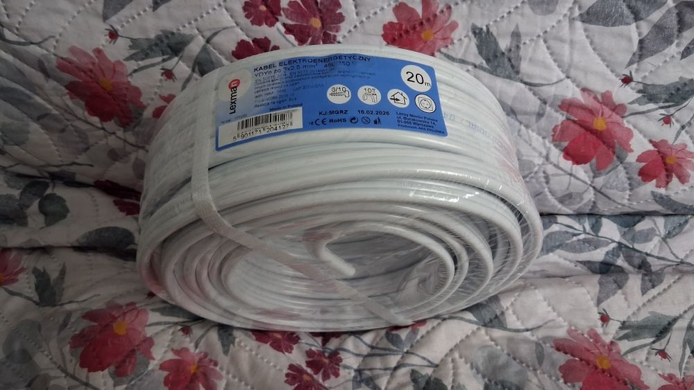 przewód elektryczny kabel 20 m YDY 3 x 2, 5  450 / 750 V